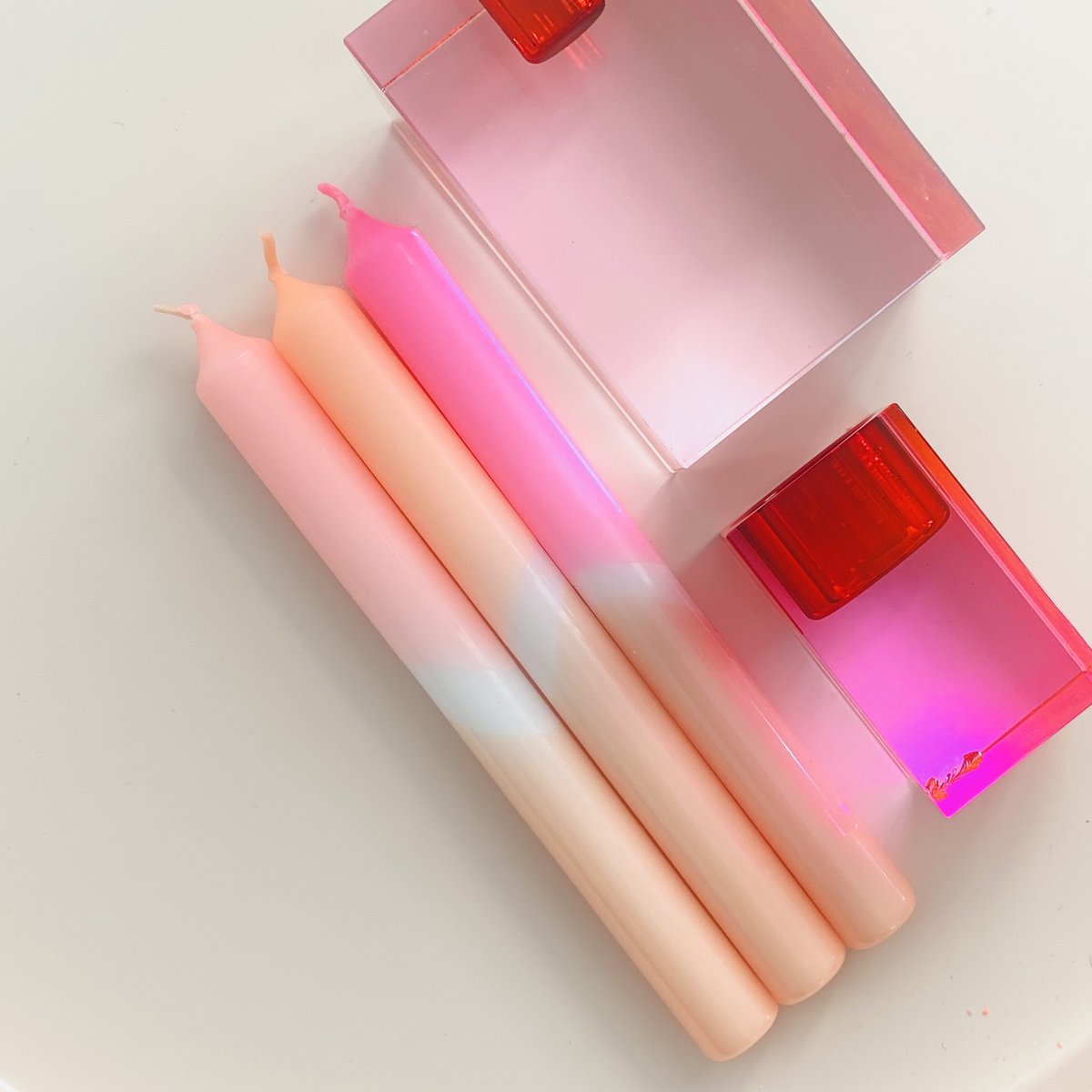 Kerzen Dip Dye PLATIN | 3-er Set