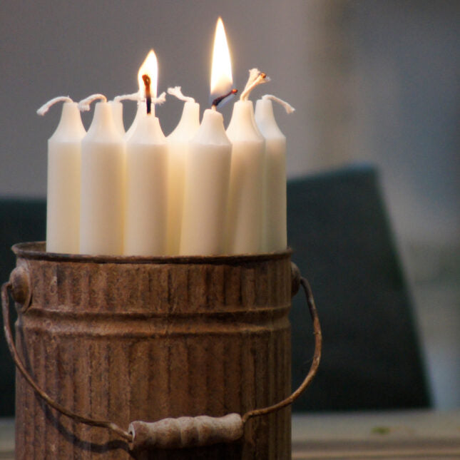 Stabkerze WEISS | Haushaltskerze 1 Stück