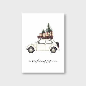Postkarte WEIHNACHTSAUTO