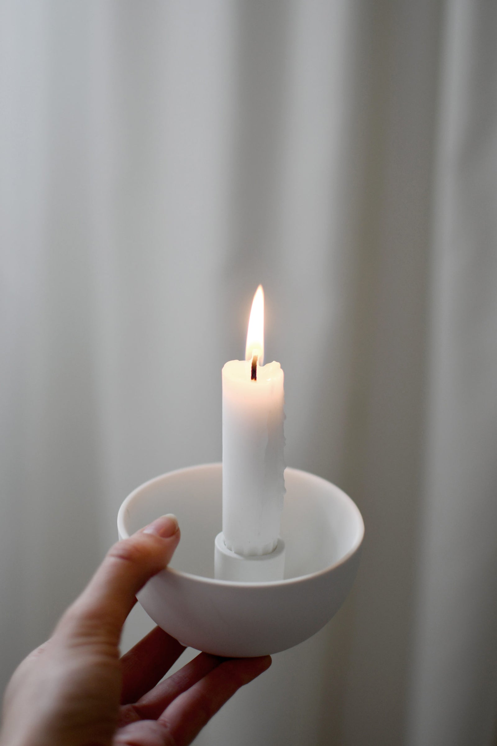 Kerzenhalter LIDATORP MINI | Weiss ∅ 10 cm