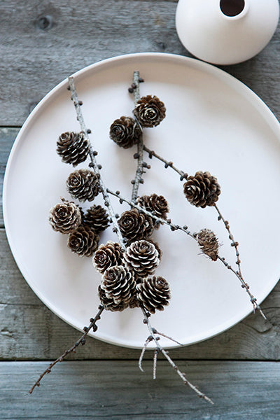 Keramik Tablett GRIMSHULT | Weiss Ø: 28 cm