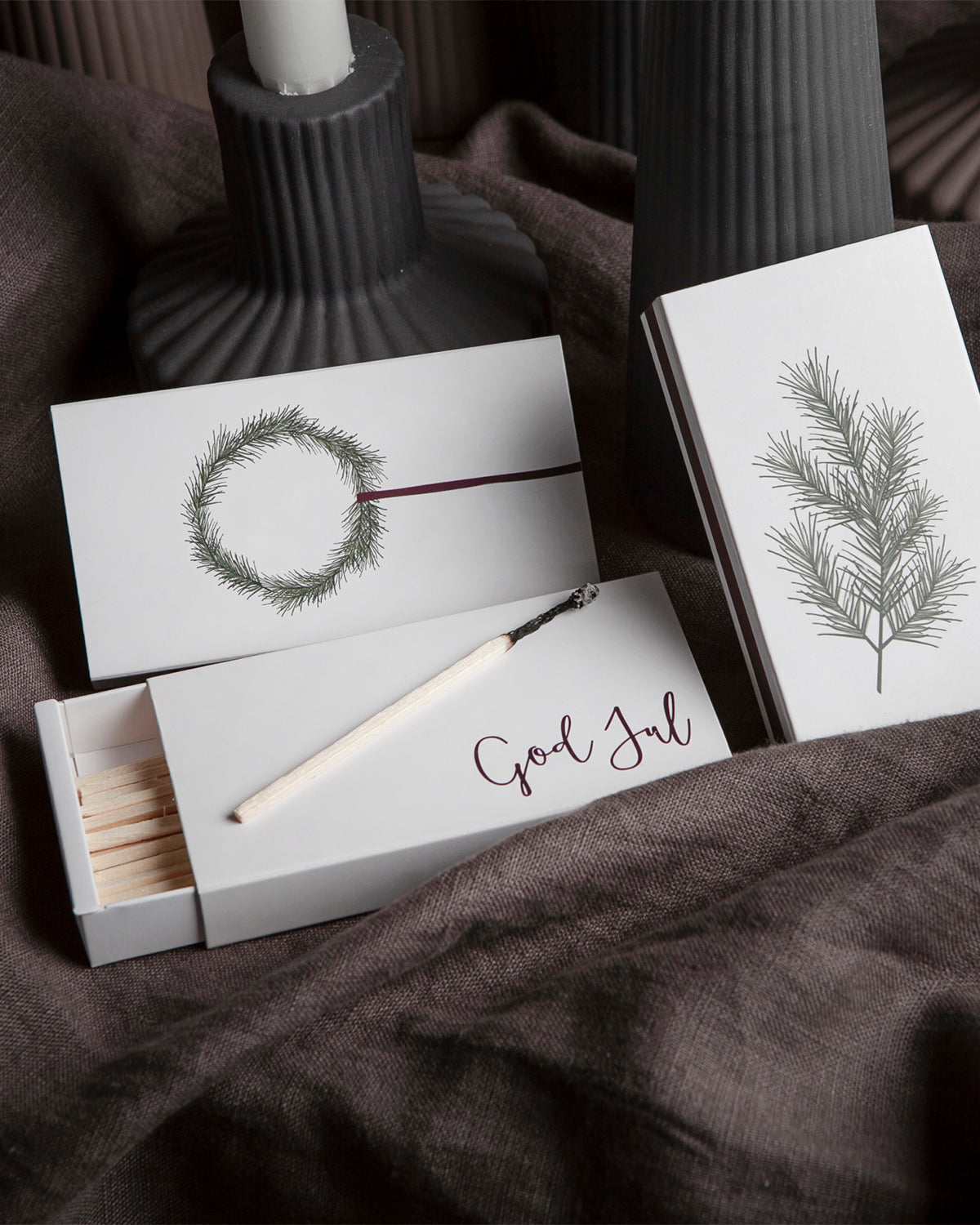 Streichholzschachtel GOD JUL/MERRY CHRISTMAS XL